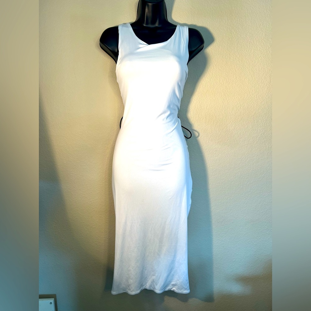Brand new lace up jersey knit dress L